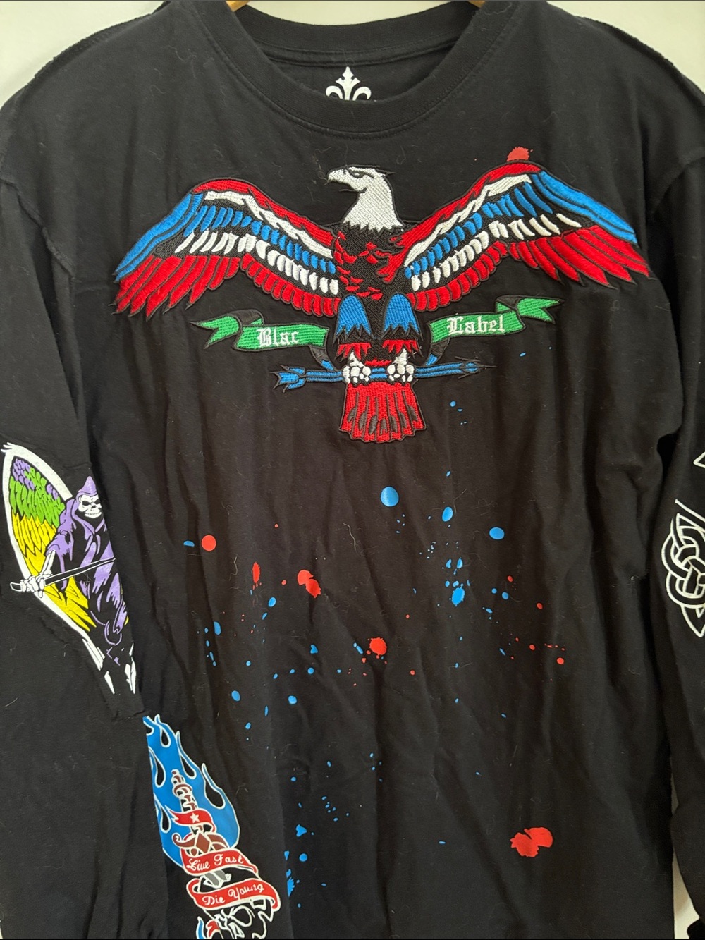Blac Label Y2K retro embroidered Graphic Tee szXL